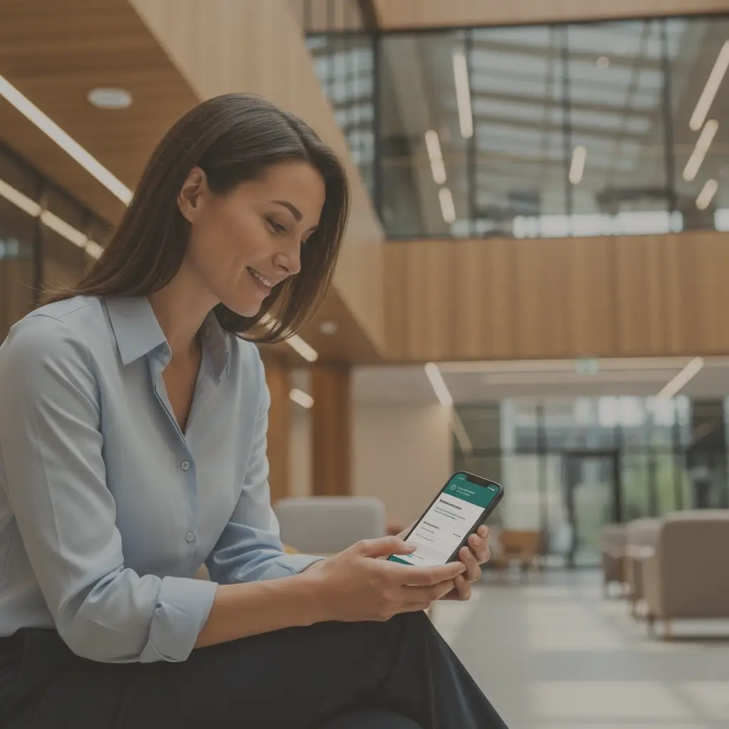 A diagram illustrating the automated patient journey for healthcare on a digital tablet.
