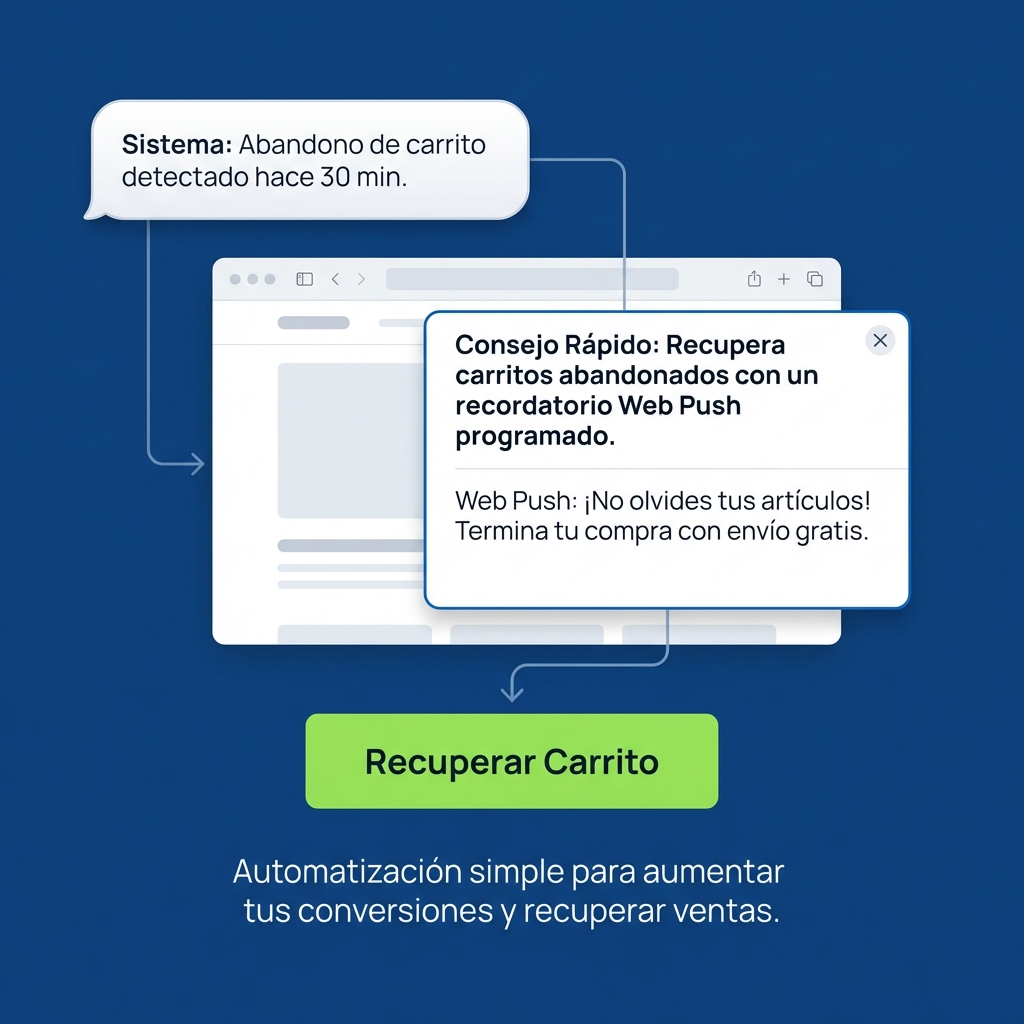 Consejo Rápido: Recupera carritos abandonados con un recordatorio Web Push programado