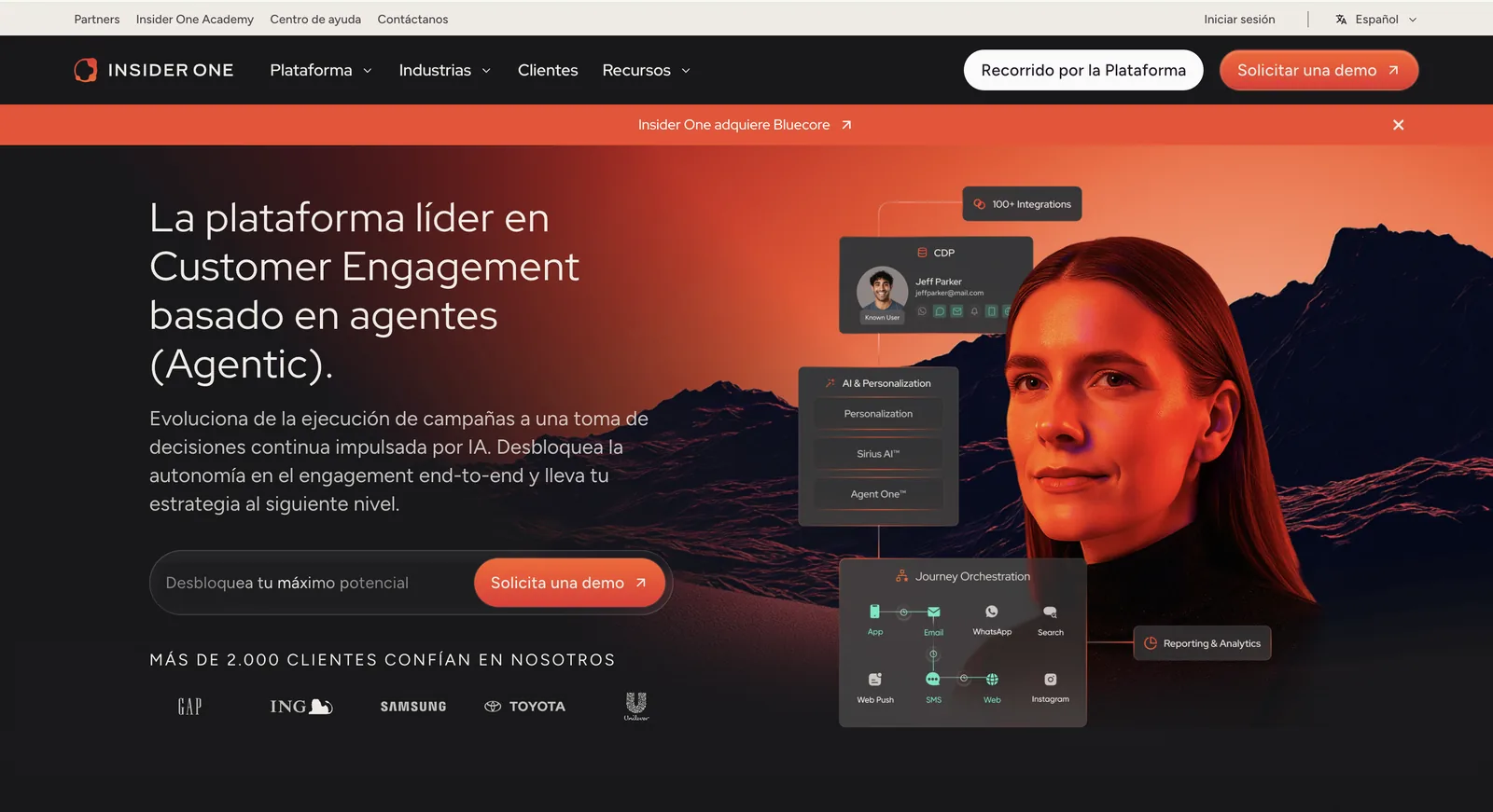 Homepage de Insider One
