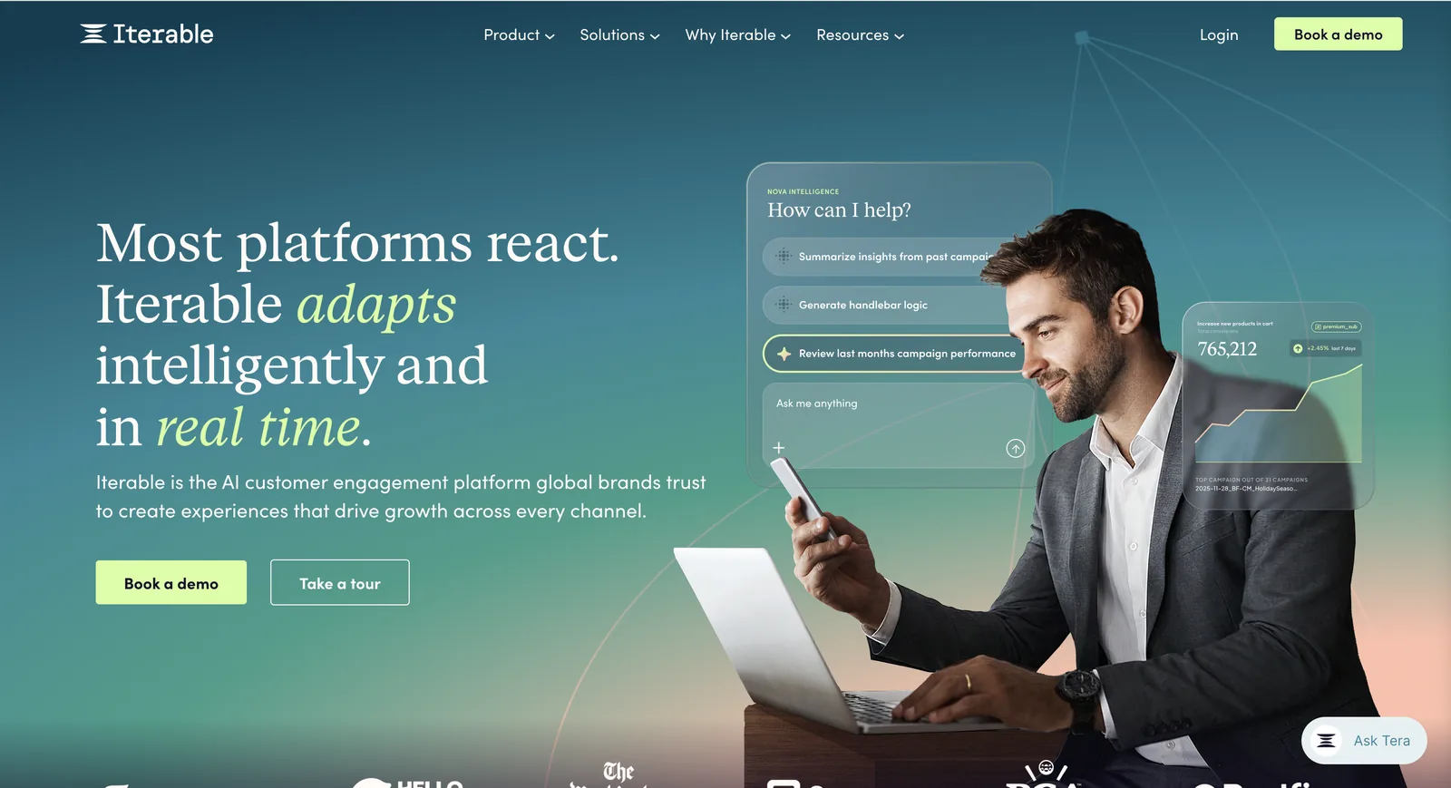 Homepage de Iterable