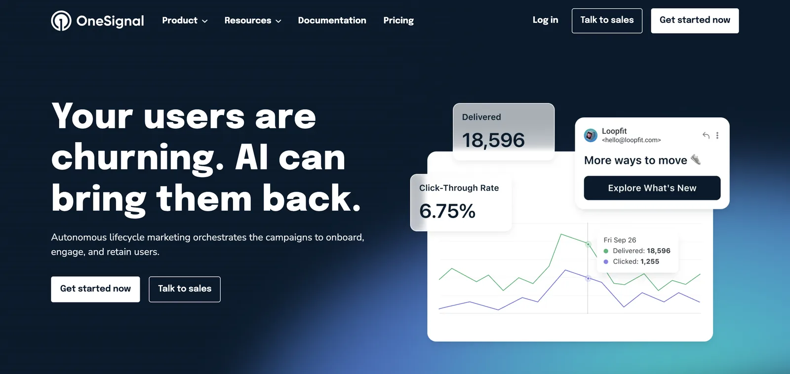 Homepage de OneSignal