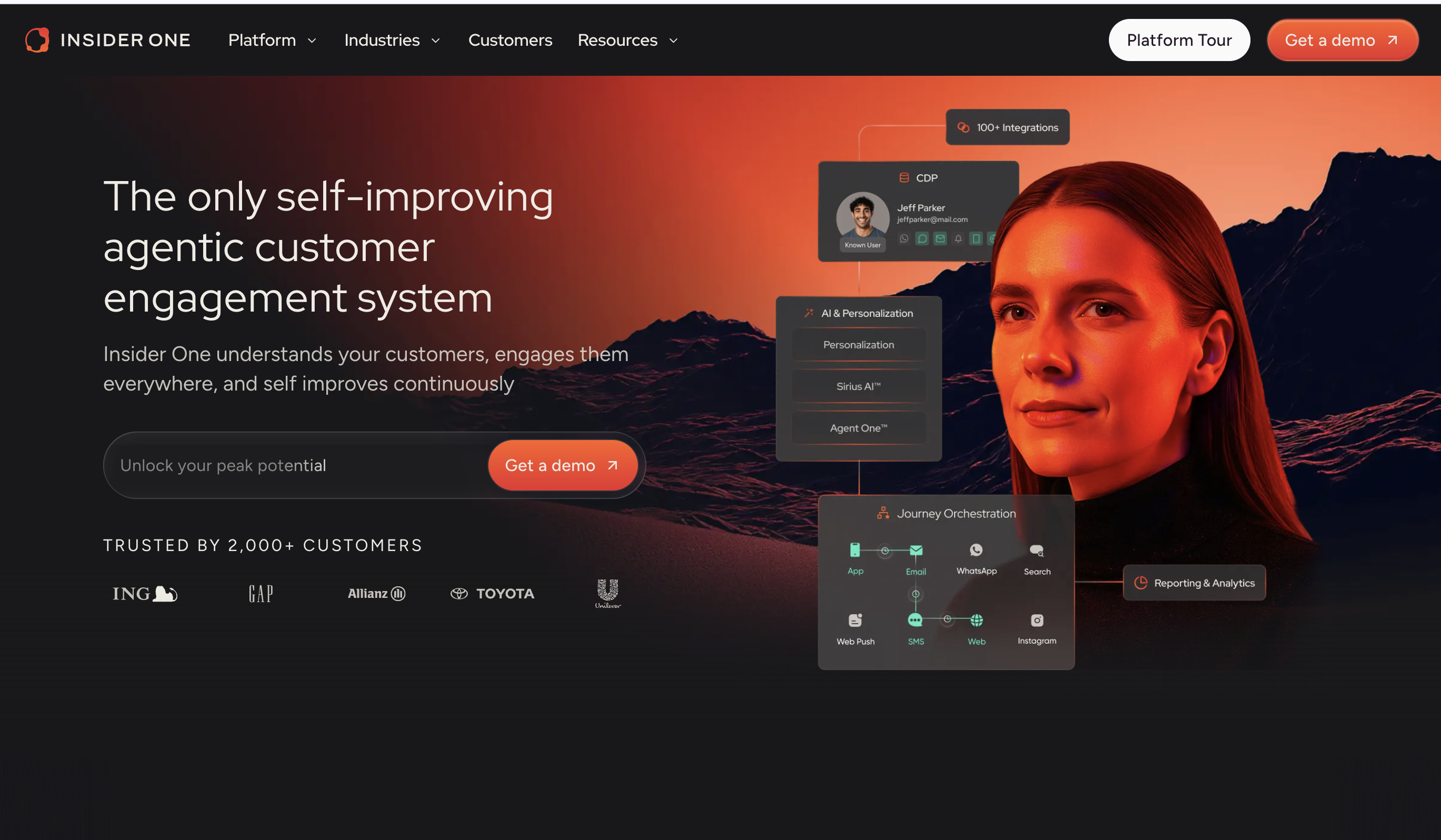 Insider home page with its headline and product areas.