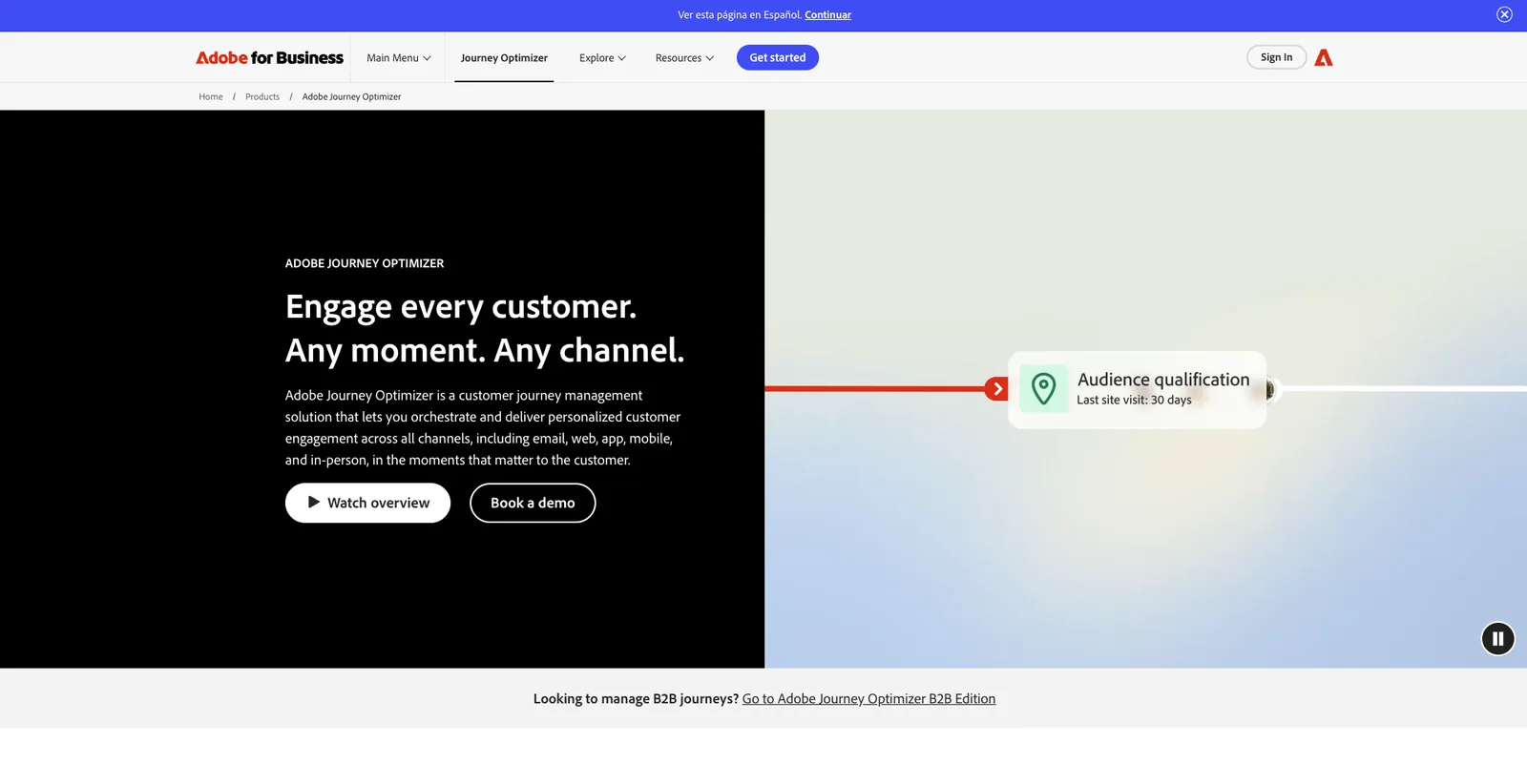 Home de Adobe Journey Optimizer