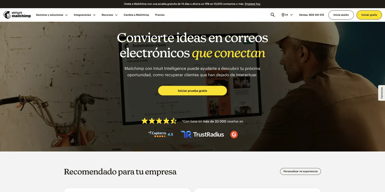 Home de Mailchimp