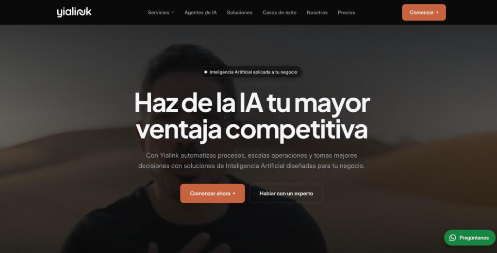 Página de inicio de Yialink, agencia de inteligencia artificial en México que construye agentes para empresas.